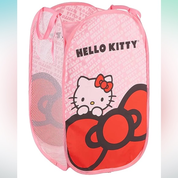 Hello Kitty Home Pop-Up Clothes Hamper Pink Bow NWT - Picture 2 of 3